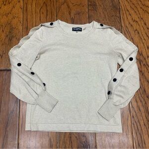 Karl Lagerfeld Paris metallic button sleeve sweater